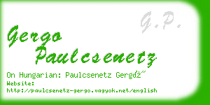 gergo paulcsenetz business card